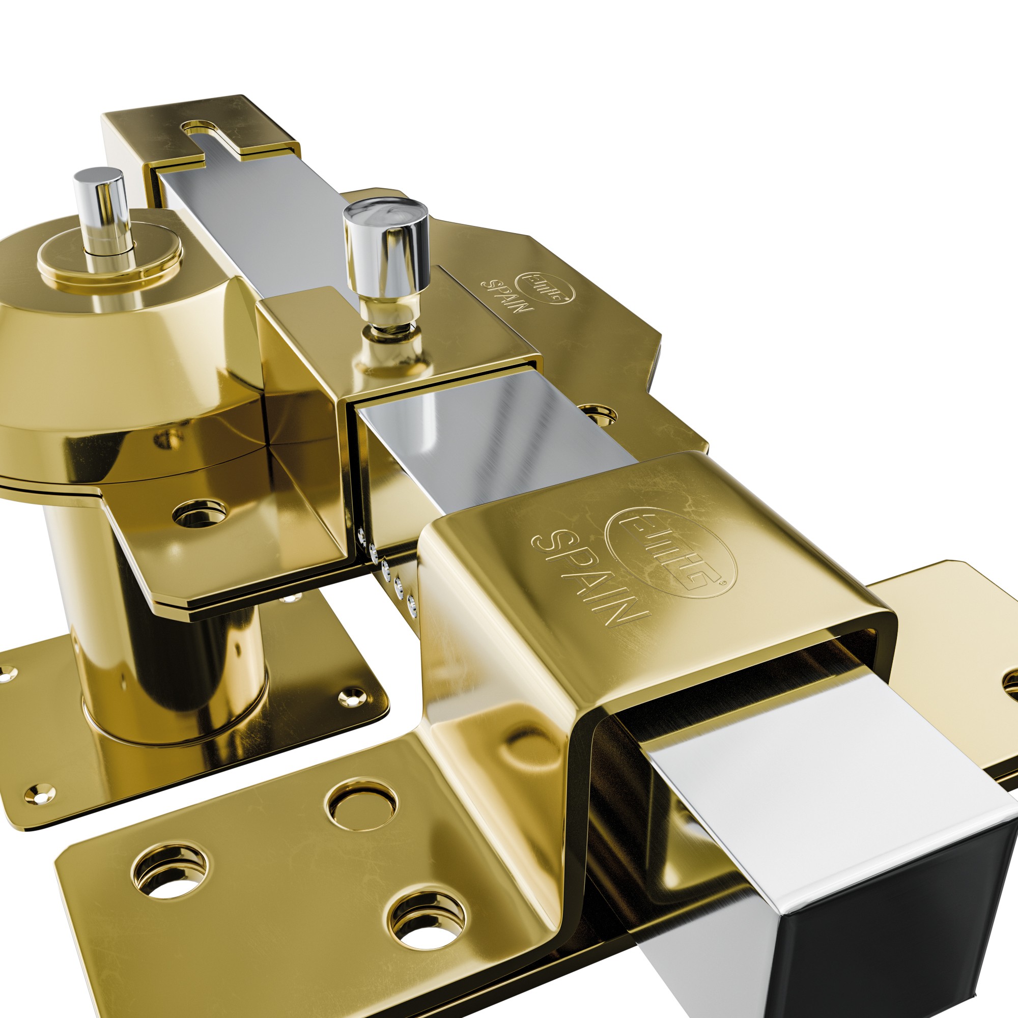 AMIG 22019 | Cerrojo alta seguridad  1PLUS | 90 x 154 mm | Acero | Oro