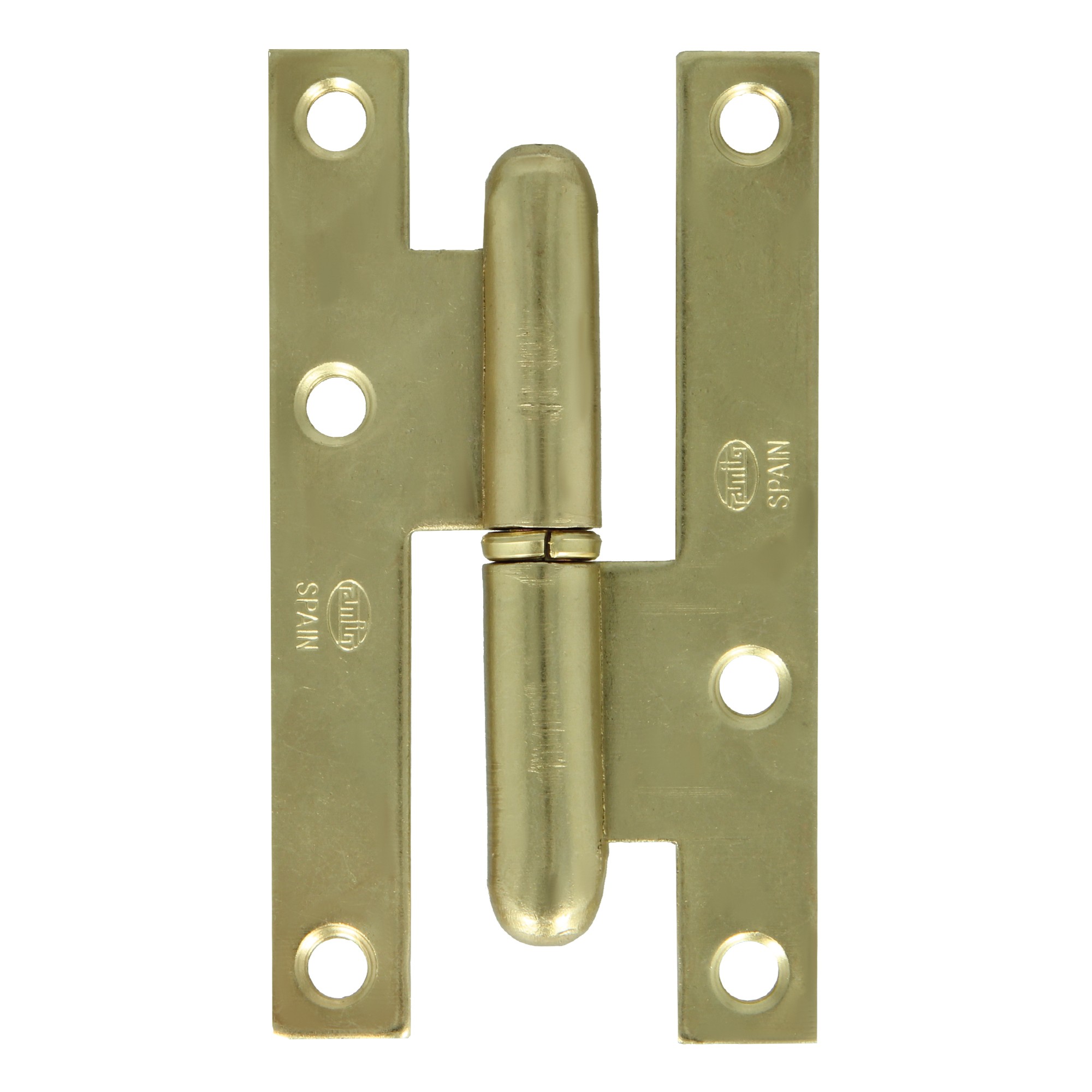 AMIG 2566 | Pernio  403 | 95 x 52 x 2 mm | Acero | Latonado barnizado - Derecha