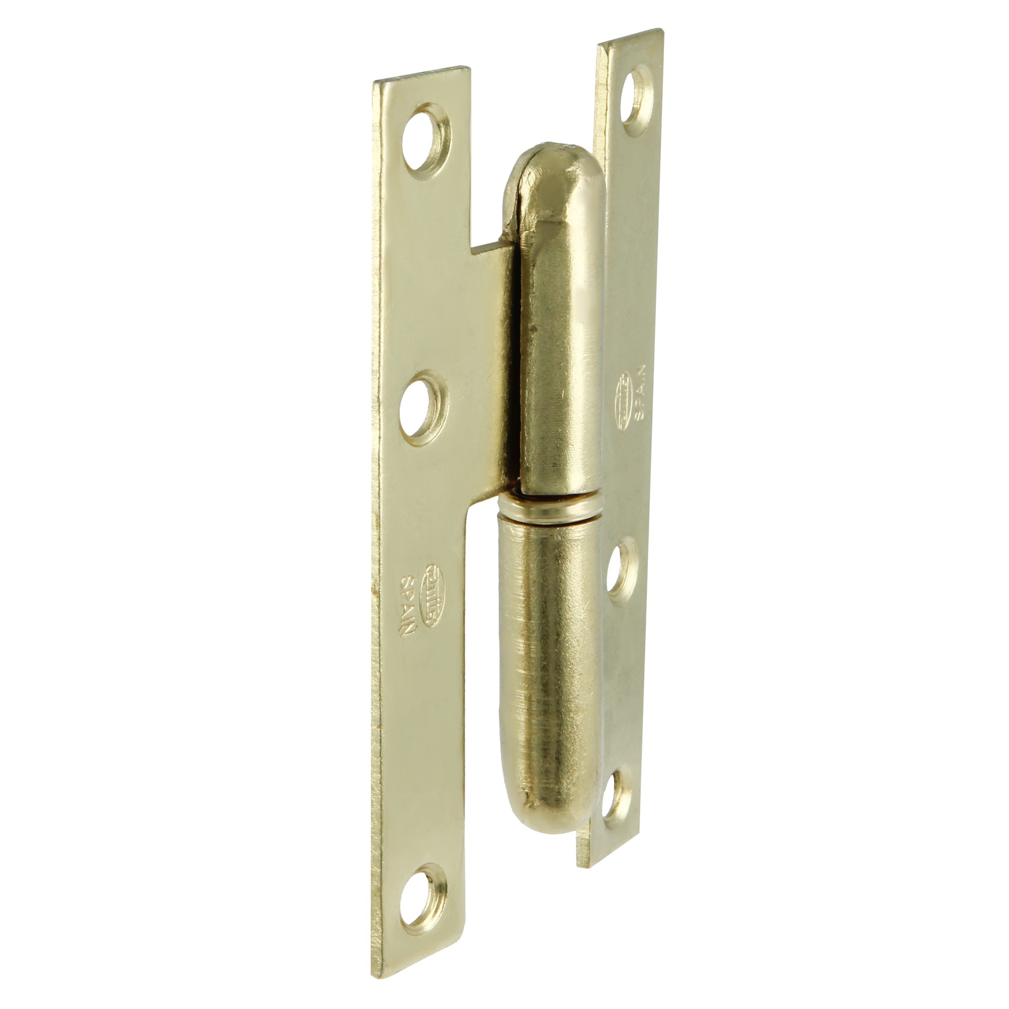 AMIG 2566 | Pernio  403 | 95 x 52 x 2 mm | Acero | Latonado barnizado - Derecha