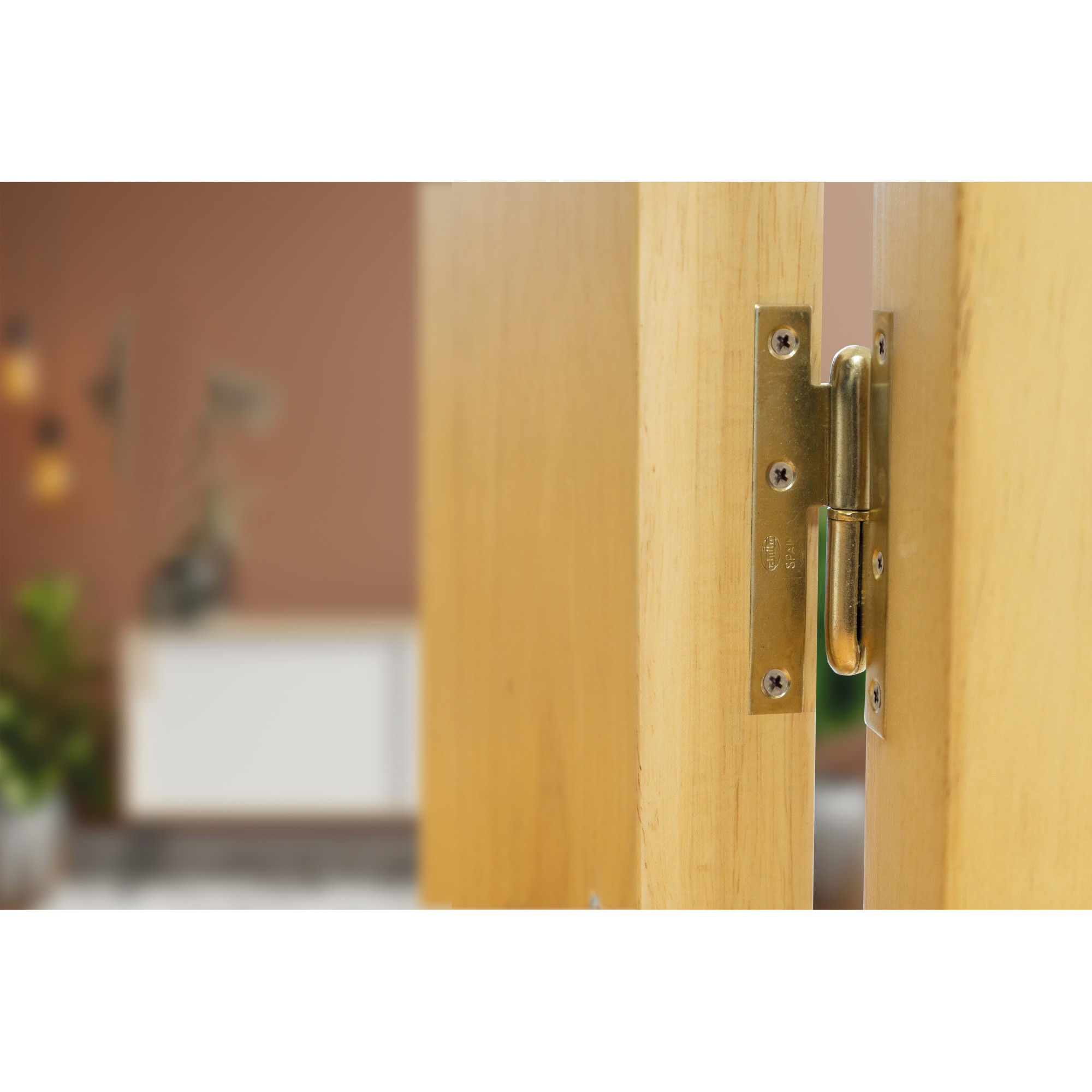 AMIG 2566 | Pernio  403 | 95 x 52 x 2 mm | Acero | Latonado barnizado - Derecha
