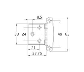 AMIG 85 | Bisagra  6 | Acero inoxidable 18/8 | Brillo