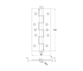 AMIG 6585 | Bisagra simple acción  3034 | 180 x 80 x 4 mm | Aluminio | Blanco