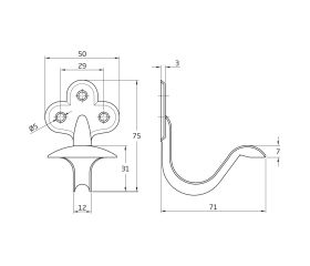 AMIG 148 | Colgador  2 | Acero | Zincado