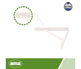 AMIG 5776 | Palomilla reforzada  9 | 500 x 325 mm | Acero | Blanco