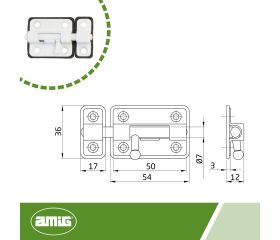 AMIG 19508 | Pasador  383 | 50 mm | Zamak | Blanco