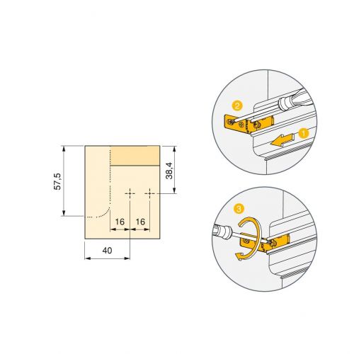 Emuca Kit de perfil Gola superior para muebles de cocina, Pintado negro, Aluminio, 1 ud.