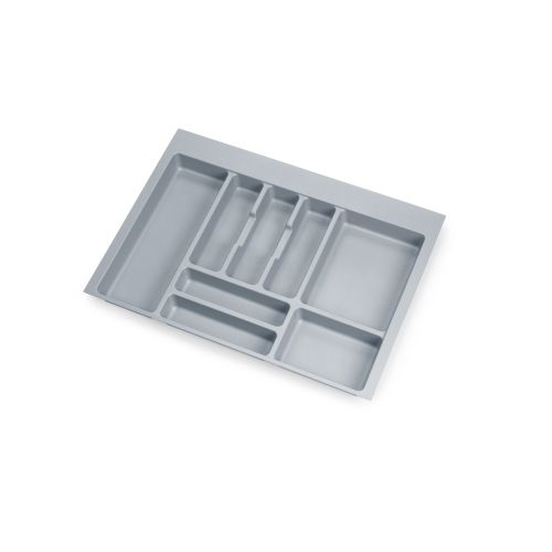 Emuca Cubertero Optima para cajón Universal, 700, Plástico gris, Plástico, 1 ud.
