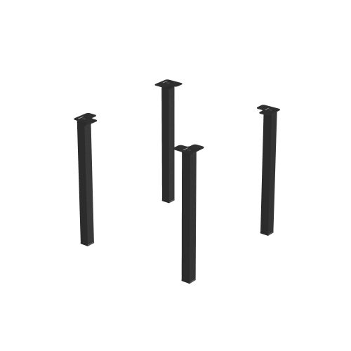 Emuca Patas cuadradas para mesa, 50x50mm, Pintado negro, Acero, 1 ud.