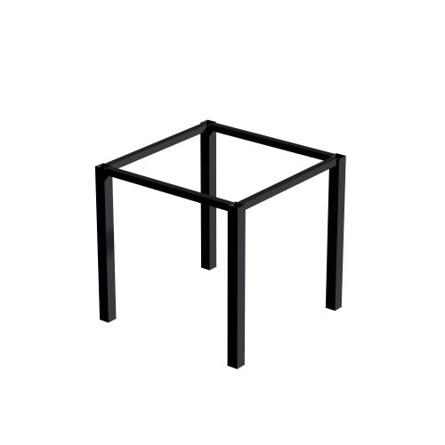 Emuca Patas cuadradas y estructura para mesa, 50x50mm, 750x750, Pintado negro, Acero, 1 ud.