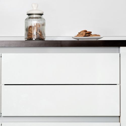 Emuca Kit de perfil Gola central para muebles de cocina, Pintado blanco, Aluminio