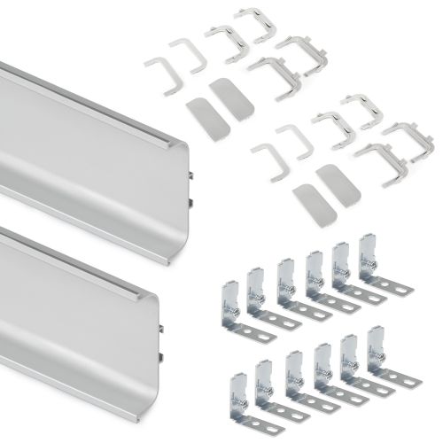Emuca Kit de perfil Gola central para muebles de cocina, Anodizado mate, Aluminio, 1 ud.