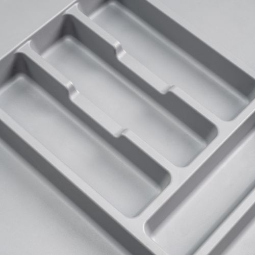 Emuca Cubertero Optima para cajón Universal, 400, Plástico gris, Plástico, 1 ud.