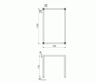 Emuca Patas cuadradas y estructura para mesa, 50x50mm, 1.150x750, Pintado negro, Acero, 1 ud.
