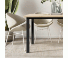 Emuca Patas cuadradas y estructura para mesa, 50x50mm, 1.150x750, Pintado negro, Acero, 1 ud.
