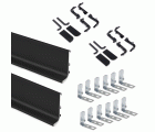 Emuca Kit de perfil Gola superior para muebles de cocina, Pintado negro, Aluminio, 1 ud.