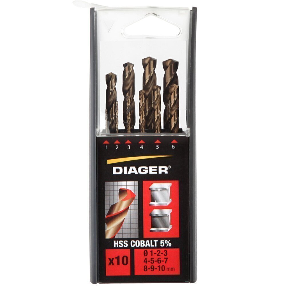 REF. 720C - ESTUCHES 10 BROCAS HSS COBALTO 5%