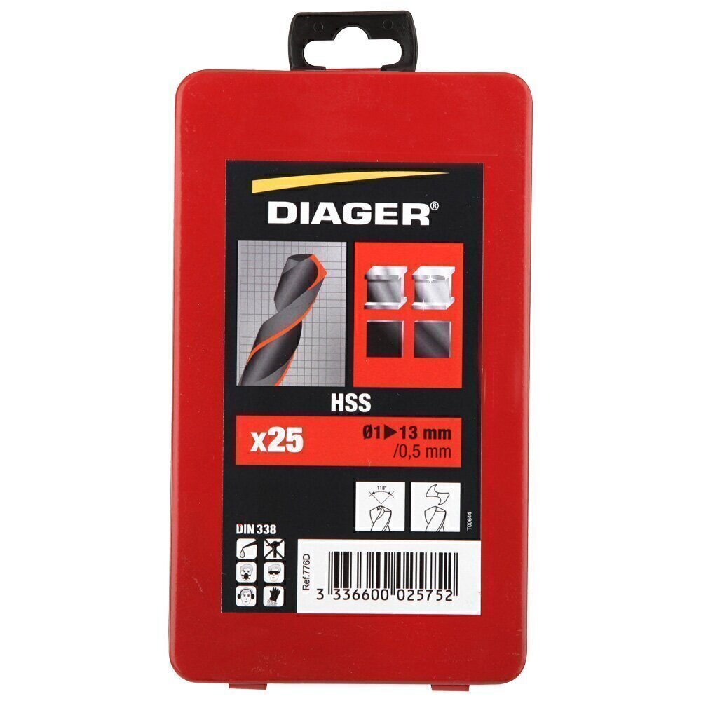 REF. 776D - ESTUCHE 25 BROCAS HSS TALLADO ESTÁNDAR