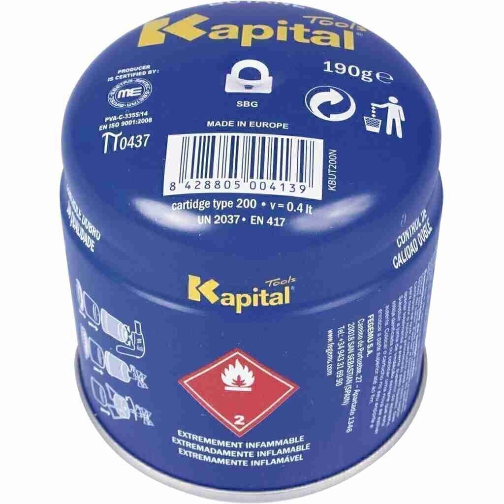 CARTUCHO DE GAS BUTANO CON LIMITADOR INTERNO DE FUGAS