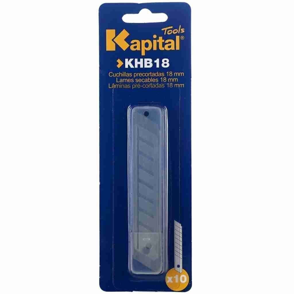ESTUCHE DE 10 CUCHILLAS PRECORTADAS DE 18 mm