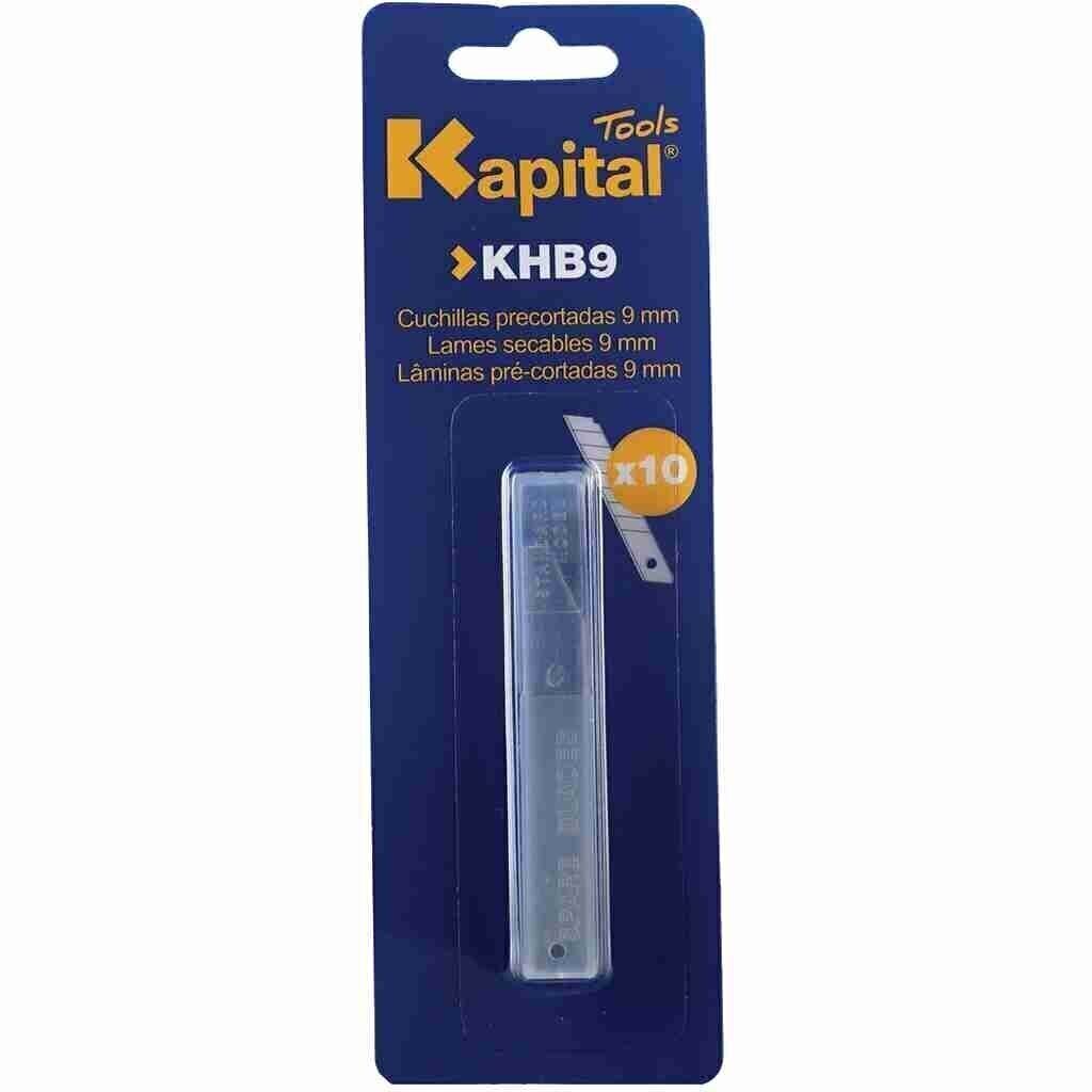 ESTUCHE DE 10 CUCHILLAS PRECORTADAS DE 9 mm