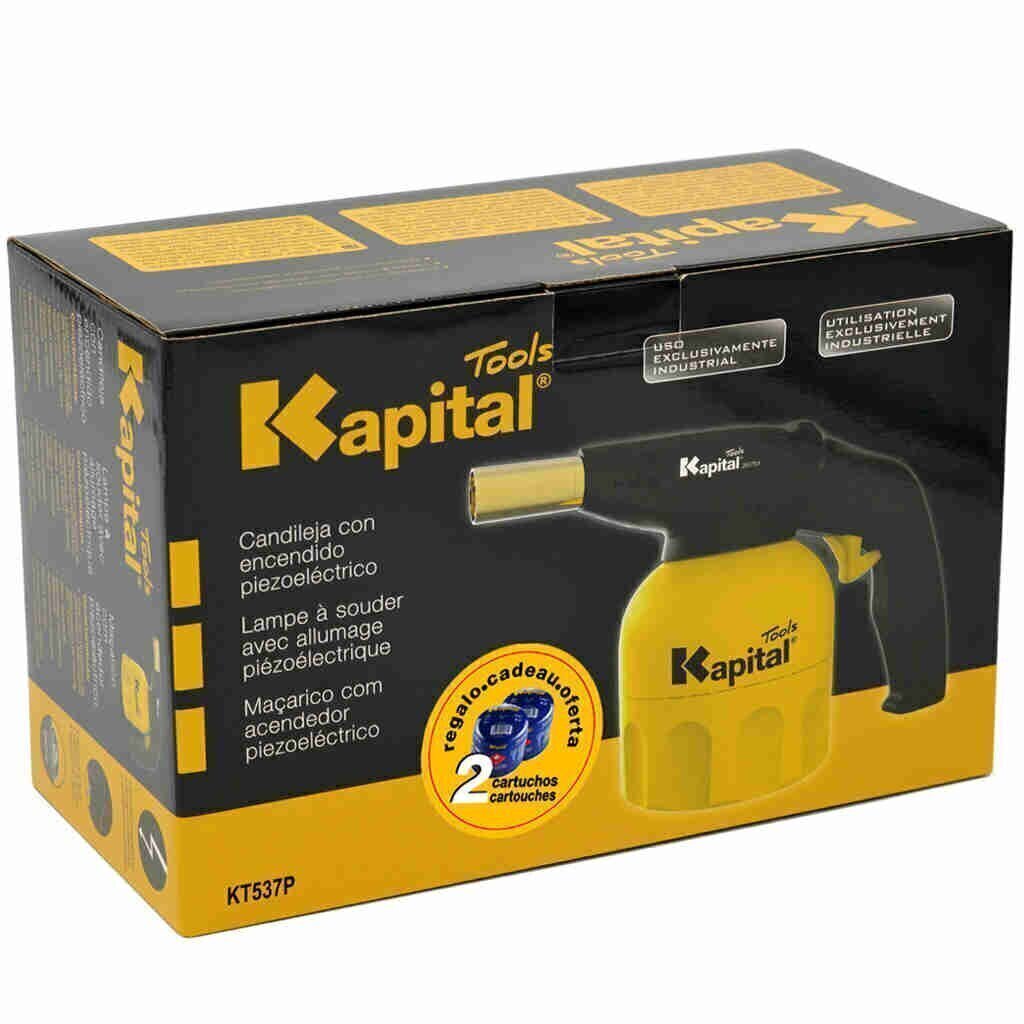 PACK CANDILEJA KT537 CON ENCENDIDO PIEZOELÉCTRICO + 2 CARTUCHOS DE BUTANO 200 190 G