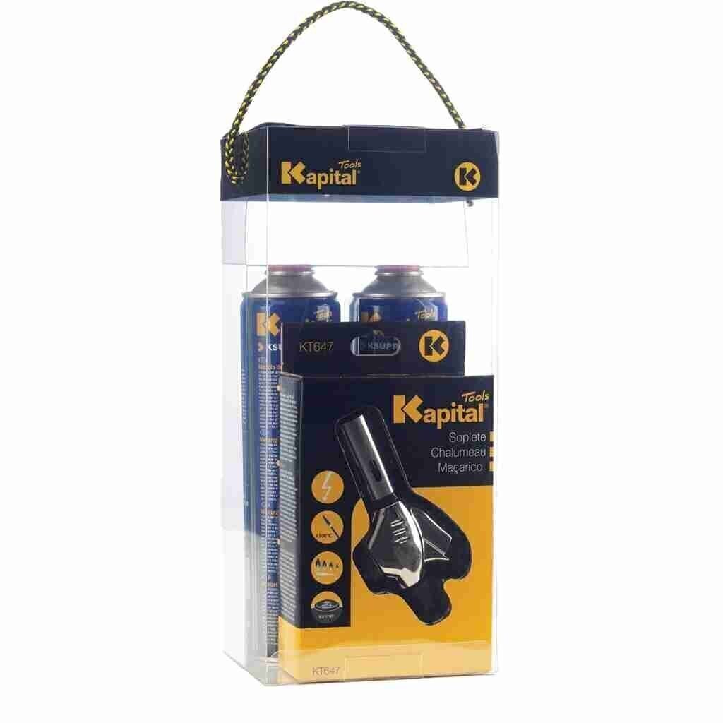 KIT SOPLETE KT647 CON ENCENDIDO PIEZOELÉCTRICO + 2 BOTELLAS KSUPRAGAS330
