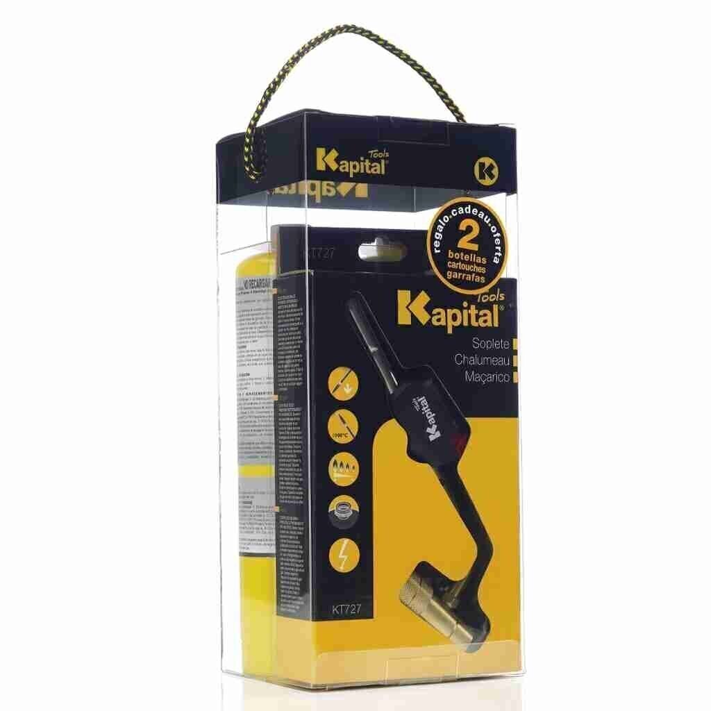 KIT SOPLETE KT727 CON ENCENDIDO PIEZOELÉCTRICO  + 2 BOTELLAS MAP-PLUS