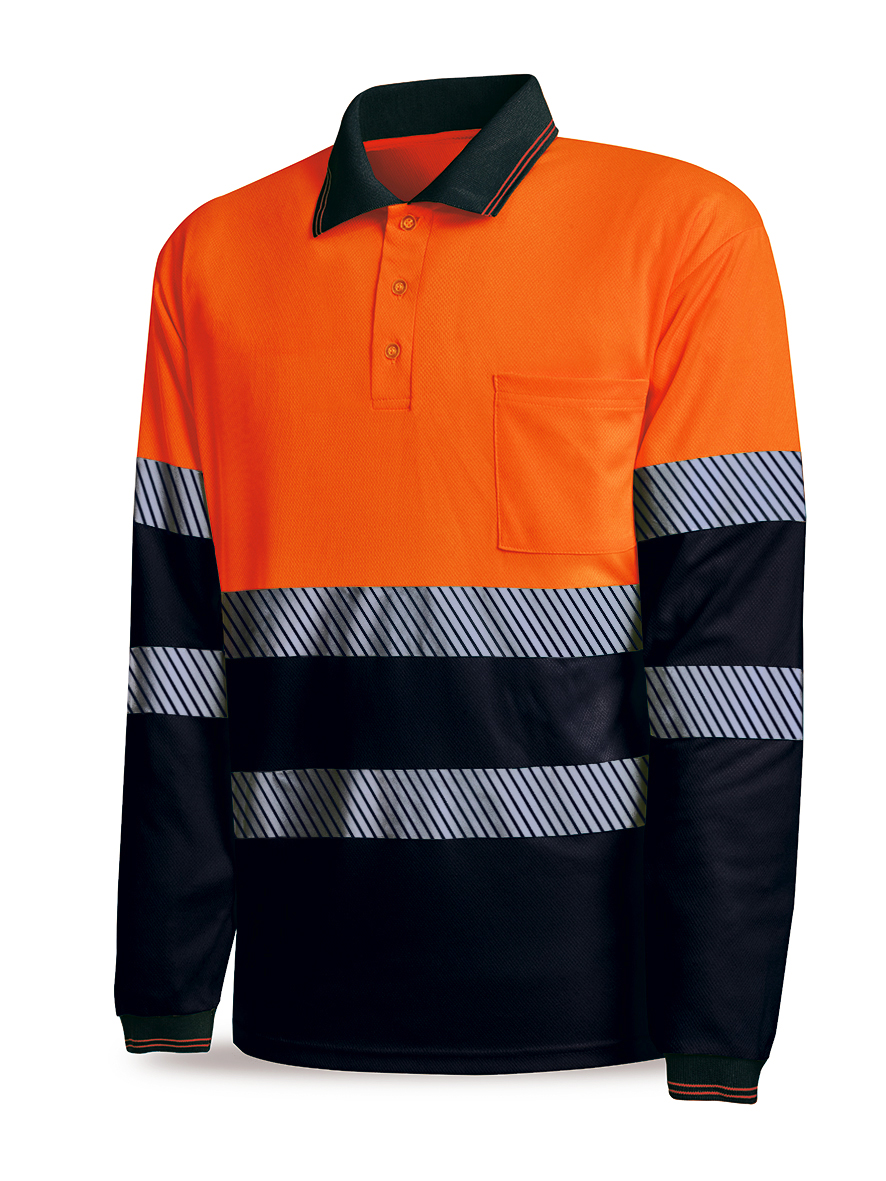 1288PAVLSNFA Polo A.V. bicolor poliéster con bandas segmentadas 150 gr