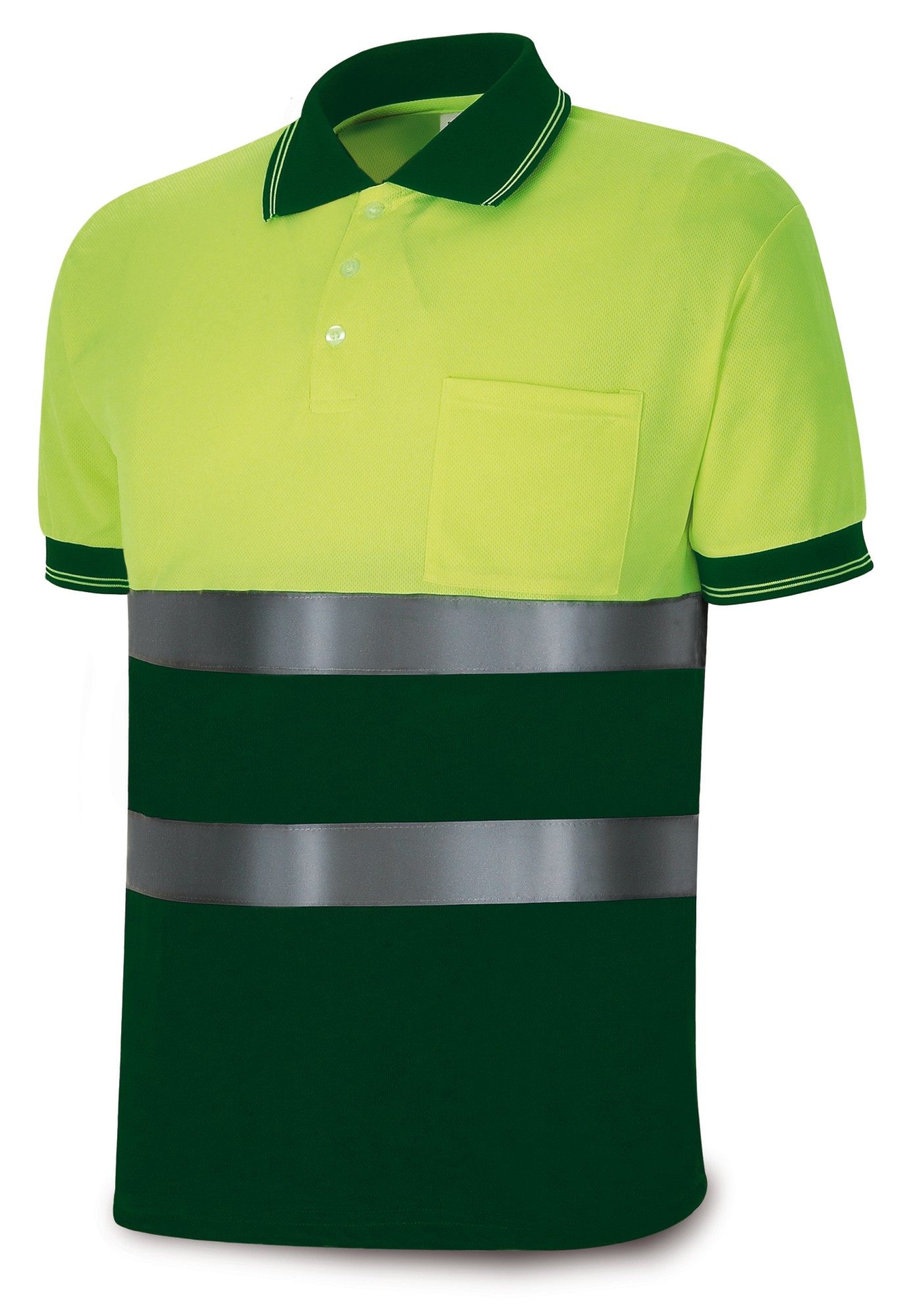 1288PAVXCRYFV Polo Alta visibilidad amarillo/verde poliéster 150 gr.