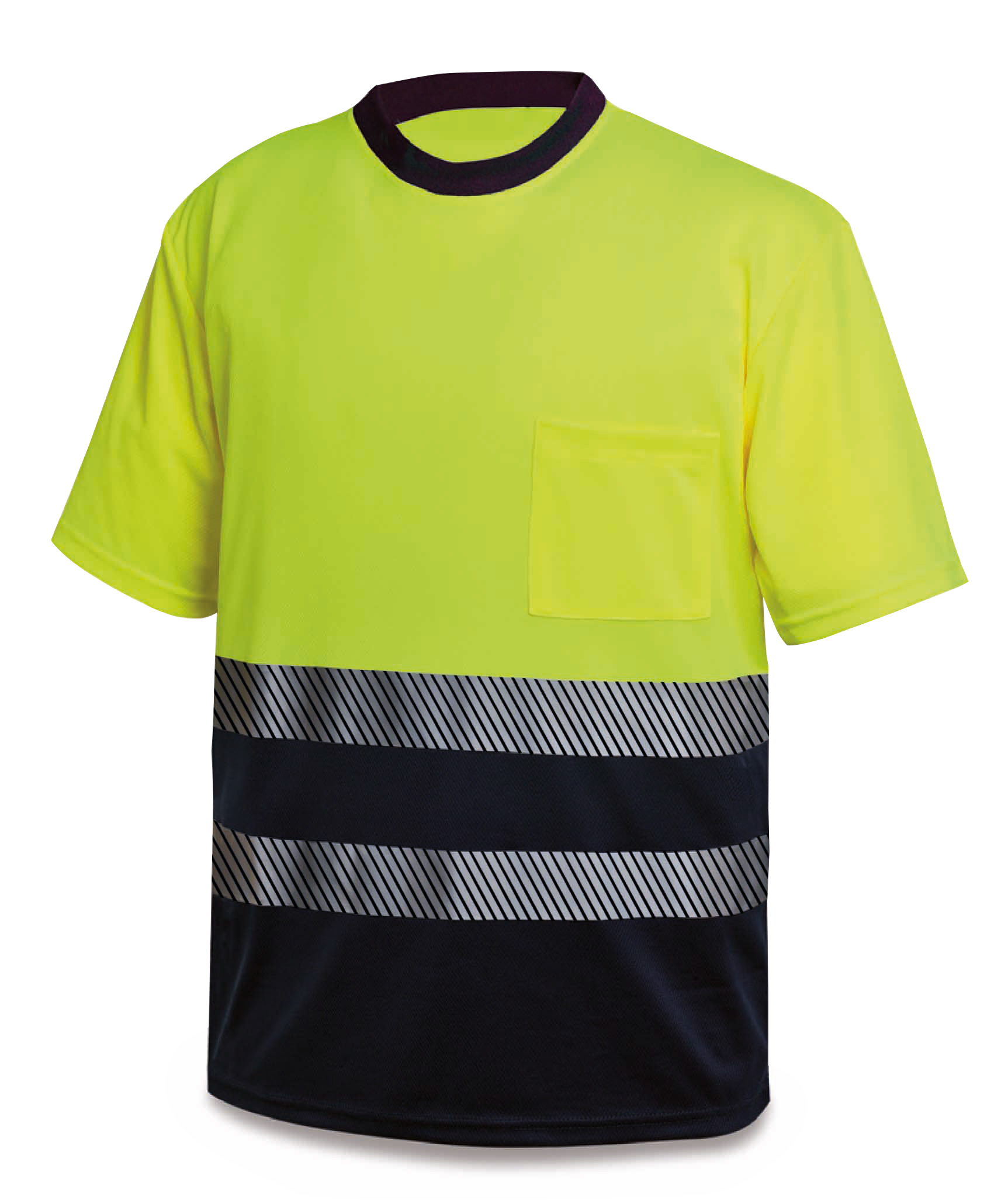 1288TSAVCPYFA Camiseta A.V. bicolor poliéster/algodón con bandas segmentadas 150 gr.