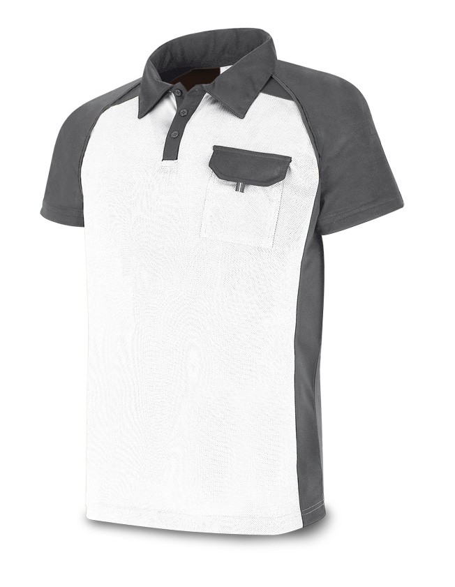 Polo tecnica blanco gris l