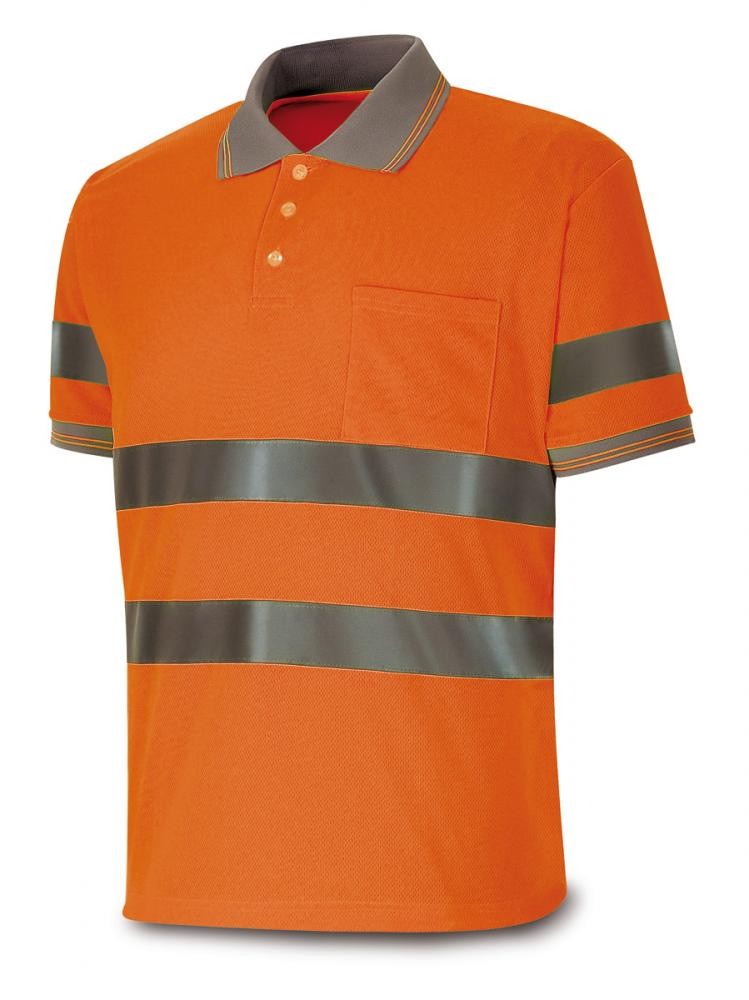 1288PAVMCNF Polo Alta visibilidad de 160 gr. Manga Corta. Color naranja AXIS