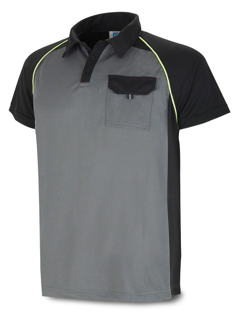 Polo tecnica gris negro m