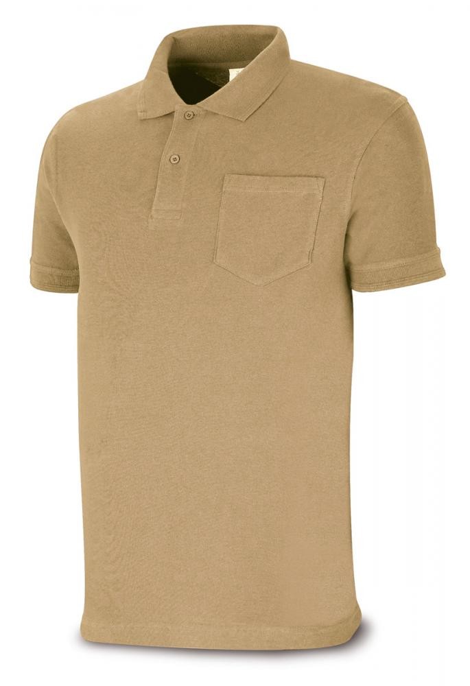 1288PAMCBE Polo BASIC beige 100% algodón. 175 gr. Manga corta