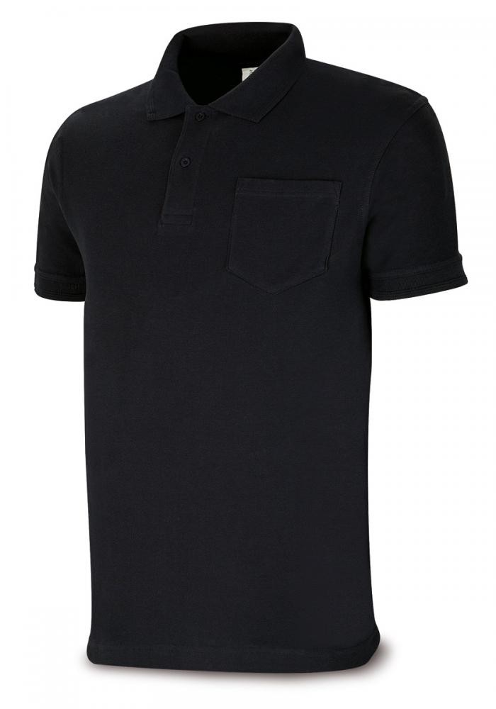 1288PAMCNE Polo BASIC negro 100% algodón. 175 gr. Manga corta