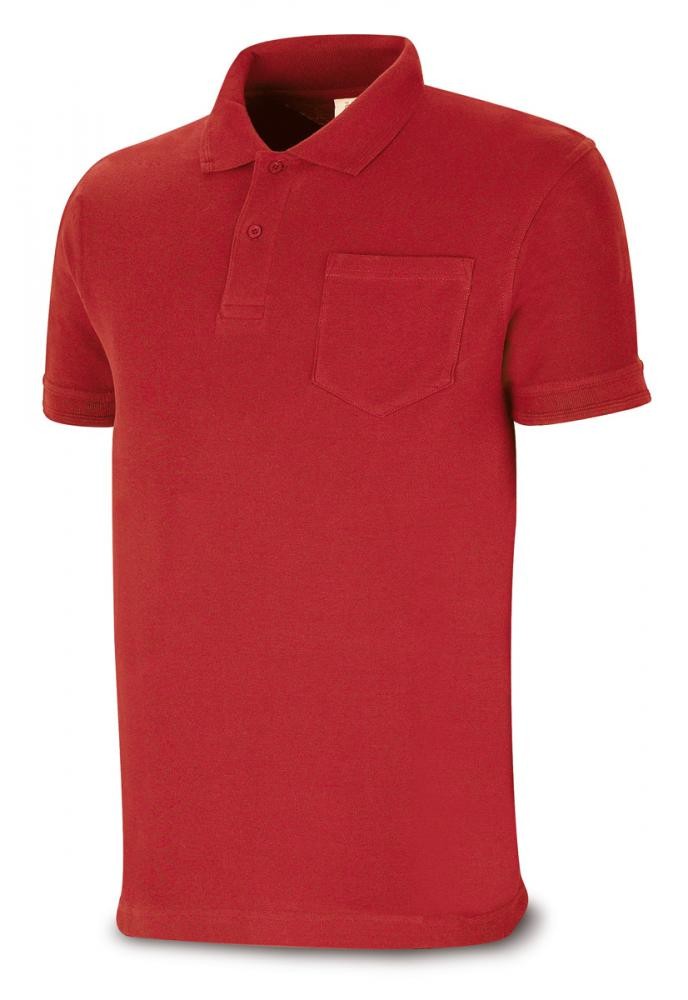 1288PAMCR Polo BASIC rojo 100% algodón. 175 gr. Manga corta