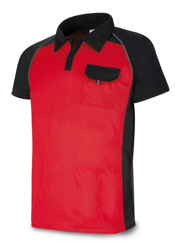 Polo tecnica rojo negro l