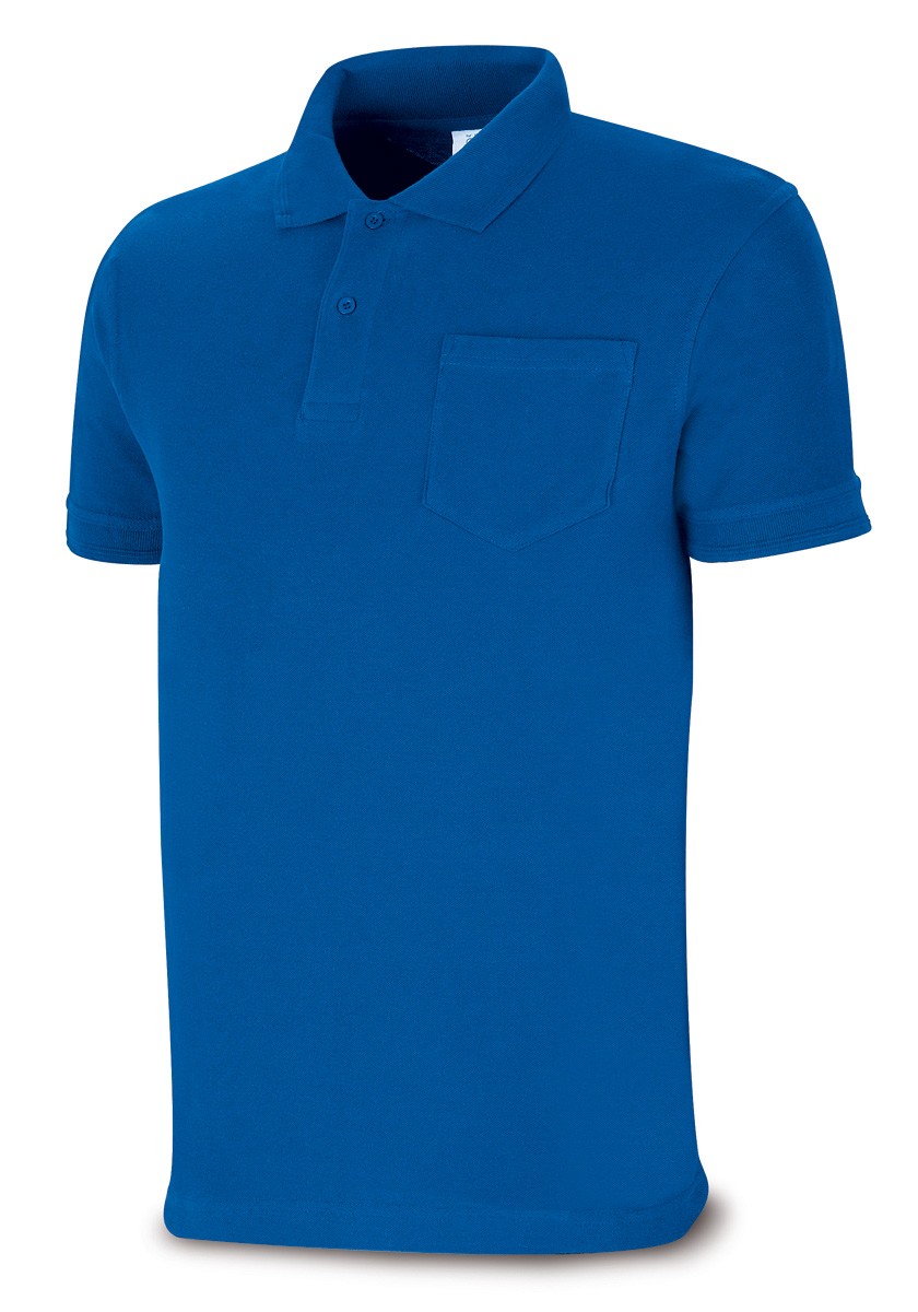 1288PAMCAZ Polo BASIC azulina 100% algodón. 175 gr. Manga corta