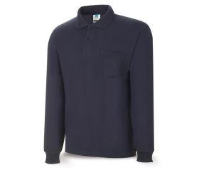 1288PAMLAM Polo BASIC azul marino 100% algodón. 200 gr. Manga larga