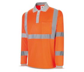 1288PAVMLNF Polo Alta visibilidad doble capa poliéster/algodón naranja 200 gr.