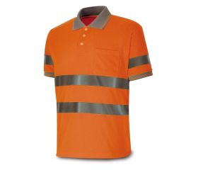 1288PAVMCNF Polo Alta visibilidad de 160 gr. Manga Corta. Color naranja