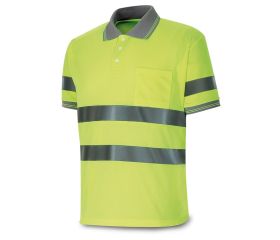 1288PAVMCYF Polo Alta visibilidad de 160 gr. Manga Corta. Color amarillo
