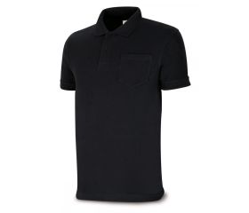 1288PAMCNE Polo BASIC negro 100% algodón. 175 gr. Manga corta