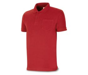 1288PAMCR Polo BASIC rojo 100% algodón. 175 gr. Manga corta