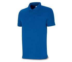 1288PAMCAZ Polo BASIC azulina 100% algodón. 175 gr. Manga corta