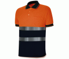 1288PAVXCRNFA Polo Alta visibilidad naranja/azul marino poliéster 150 gr.
