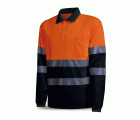 1288PAVXLRNFA Polo Alta visibilidad naranja/azul marino poliéster 150 gr.