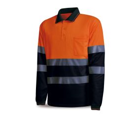 1288PAVXLRNFA Polo Alta visibilidad naranja/azul marino poliéster 150 gr.