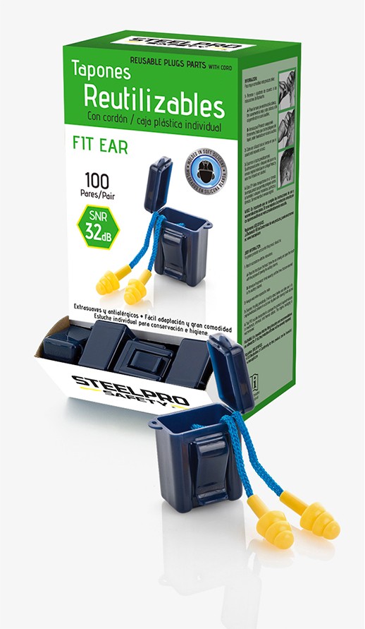 1988TRCSN Tapón auditivo silicona reutilizable con cordón. Mod. 