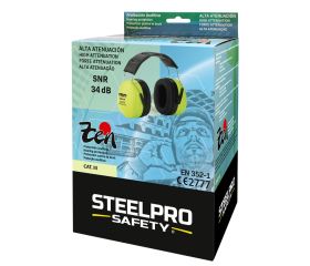 1988OZIIFYF Orejera STEELPRO® serie ZEN Fluor para protección auditiva con alta atenuación.